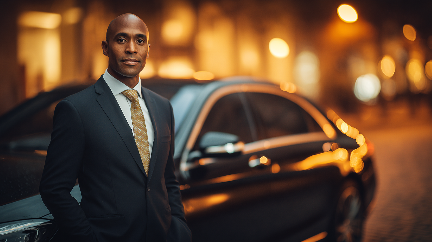 Professional chauffeur ready for 24/7 on-demand taxi service