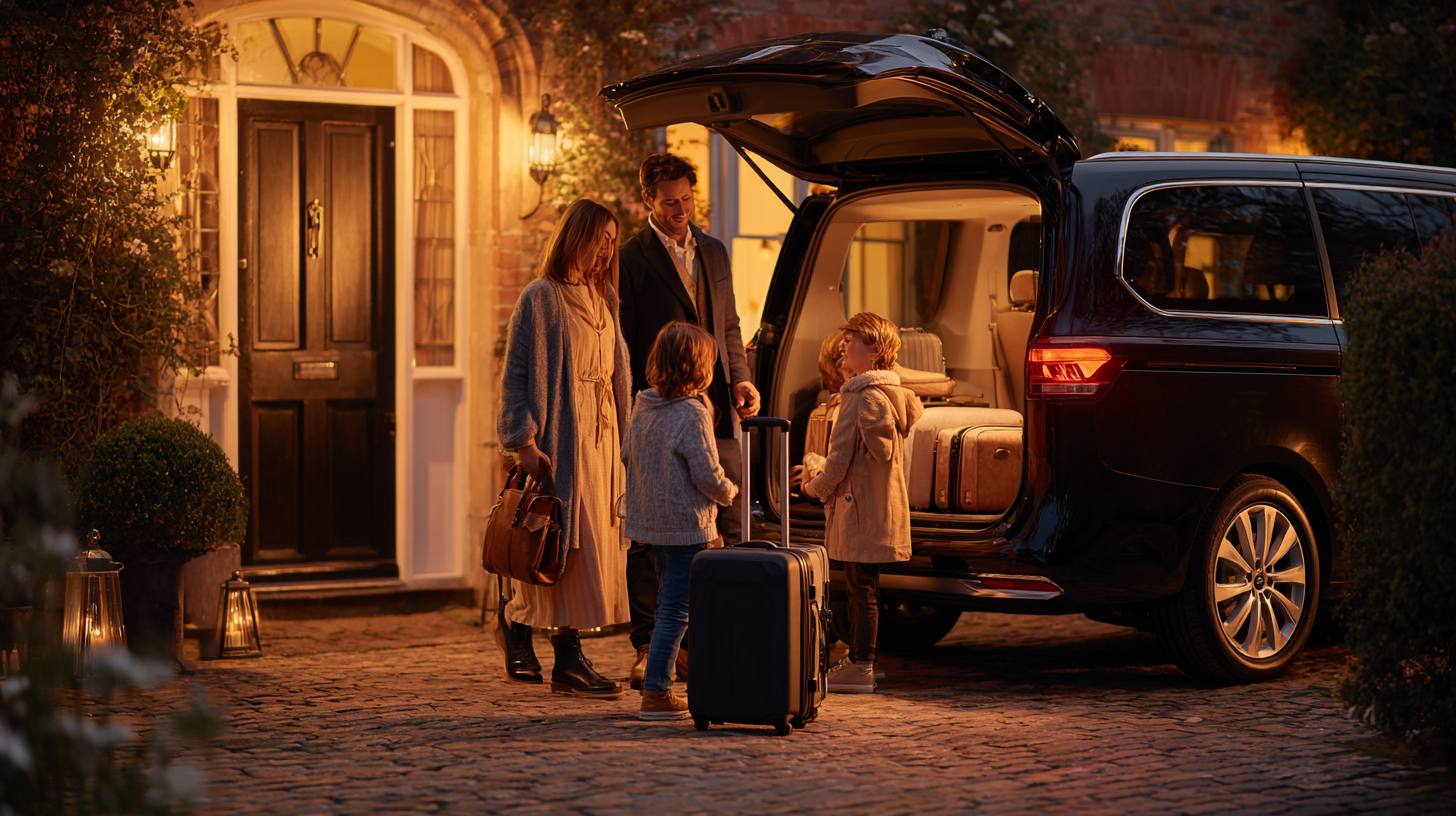 Family loading luggage into a spacious vehicle for group travel